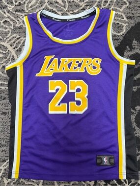 Fanatics Boy’s Size Medium Los Angeles Lakers LeBron James Purple & Gold Jersey